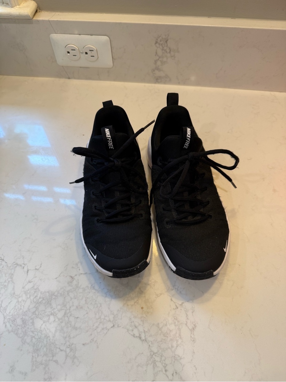 Nike Black and White Flex Run Athletic Sneakers - Picture 5 of 7